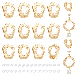 BENECREAT 12Pcs Brass Hollow Out Twist Teardrop Stud Earring Findings, with Vertical Loops, with 30Pcs Plastic Ear Nuts, Real 18K Gold Plated, 17.5x14.5mm, Hole: 2.5mm, Pin: 0.7mm