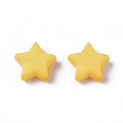 Opaque Acrylic Beads, Star, Gold, 9.5x9.5x3.5mm, Hole: 0.5mm
