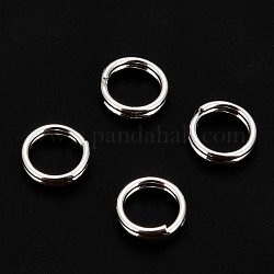 304 acero inoxidable anillos partidos, anillos de salto de doble bucle, plata, 6x1mm, diámetro interior: 5 mm, solo alambre: 0.5mm