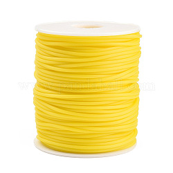 Tuyau creux corde en caoutchouc synthétique tubulaire pvc, enroulé aurond de plastique blanc bobine, or, 2mm, Trou: 1mm, environ 54.68 yards (50 m)/rouleau