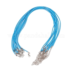 Вощеный шнур ожерелье материалы, с сплава цинка омара застежками, платина, Плут синий, 17.8 дюйм ~ 18 дюйма (45.5~46 см), 2 мм