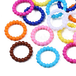 Opake Acryl Verknüpfung Ringe, holperiger runder Ring, Mischfarbe, 19x3 mm, Innendurchmesser: 13 mm, ca. 1300 Stk. / 500 g