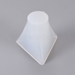 Moldes de silicona, moldes de resina, para resina uv, fabricación de joyas de resina epoxi, pirámide, blanco, 4.1x4.7x4.5 cm, diámetro interior: 40x40 mm