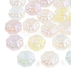 Perles acryliques plaquées, nacré, fleur, couleur mixte, 19x19x12mm, Trou: 2mm
