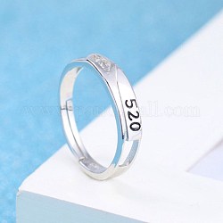 Регулируемые кольца из латуни, кольца пара, для мужчин, с номером 520, серебристый цвет
