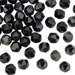 OLYCRAFT 37pcs 10mm Obsidian Beads Polygonal Faceted Stone Beads Natural Stone Beads Stone Gemstone Energy Healing Beads for Bracelet Necklace Jewelry Making DIY Craft