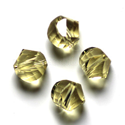 Imitazione branelli di cristallo austriaco, grado aaa, sfaccettato, poligono, kaki scuro, 10mm, Foro: 0.9~1 mm