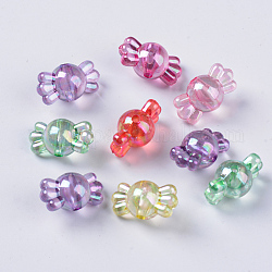 Transparente Acryl Perlen, ab Farbe plattiert, Süßigkeiten, Mischfarbe, 9x16.5x9 mm, Bohrung: 1.8 mm, ca. 960 Stk. / 500 g
