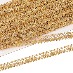 Nastro di pizzo ondulato in filigrana, bordo in pizzo intrecciato, per accessori di abbigliamento, oro, 5/8 pollice (16 mm), circa 20 iarde/carta