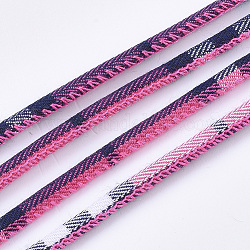 Round Cloth Cords, Hot Pink, 3mm, about 10.93 yards(10m)/roll