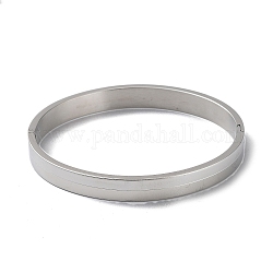 304 простой браслет из нержавеющей стали, цвет нержавеющей стали, внутренний диаметр: 2-1/8x2-1/2 дюйм (5.4x6.3 см)
