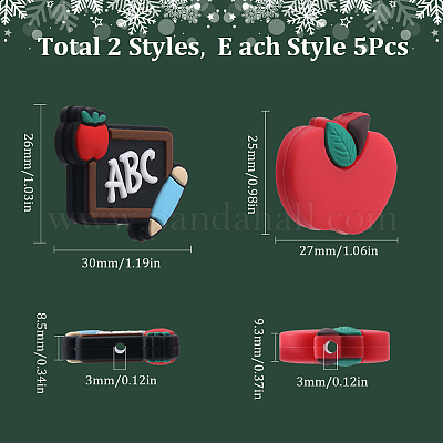 10шт 2 стиля силиконовые бусины SIL-SC0001-57-1