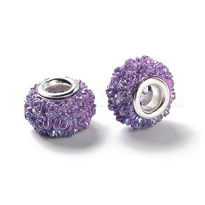 Ab цвет смолы роза цветок европейские бусины RESI-M001-05C-1