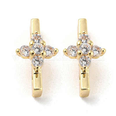 Покрытие стойки латунь микропаве прозрачные многожильные звенья из кубического циркония KK-F864-05G1-1