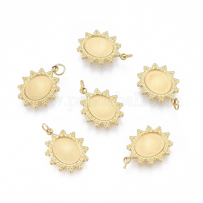 Ионное покрытие (ip) нержавеющая сталь 304 подвеска кабошон оправа X-STAS-N097-259-1