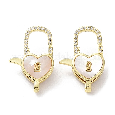 Покрытие стойки латунь микро паве прозрачный кубический цирконий застежки-лобстеры KK-F858-06C-G-1