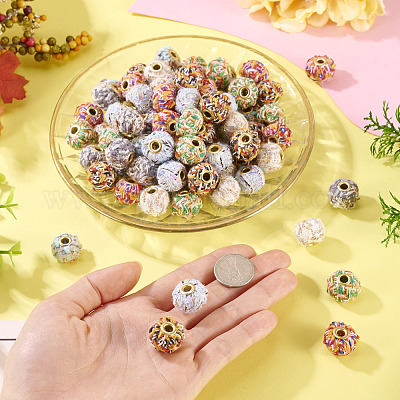 100 шт. винтажные бусины из ткани с прямым отверстием FIND-TA0006-79-1