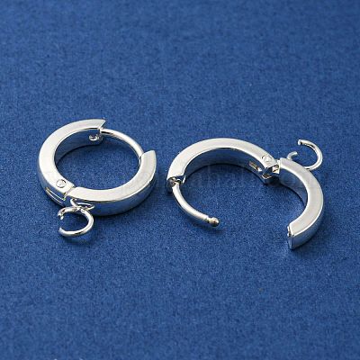 201 фурнитура для сережек-колец Huggie Hoop из нержавеющей стали STAS-A167-01J-S-1
