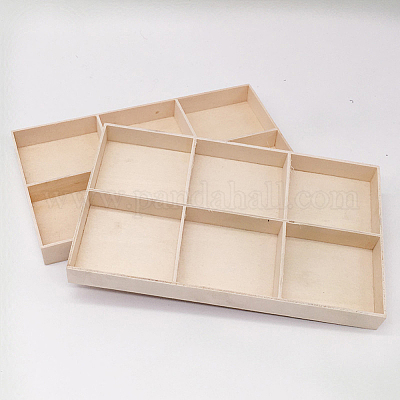 2шт 6 прямоугольных деревянных подноса для ювелирных изделий AJEW-DJ0001-94B-1