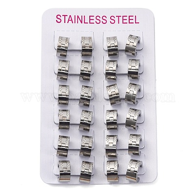 Серьги-кольца из нержавеющей стали 304 с эффектом полировки EJEW-M001-16P-1