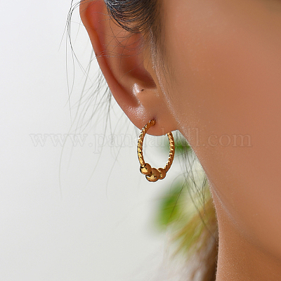 Латунные круглые серьги-кольца для женщин QH7304-1