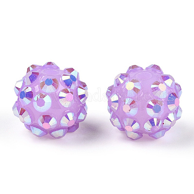 Бусины со стразами из смолы RESI-S256-12mm-SAB21-1