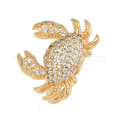 Латунные микро проложить манжеты кольца кубического циркония RJEW-C145-01C-G-1