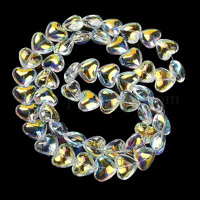 Стеклянные бусины с гальваническим покрытием  EGLA-B008-01A-AB02-1