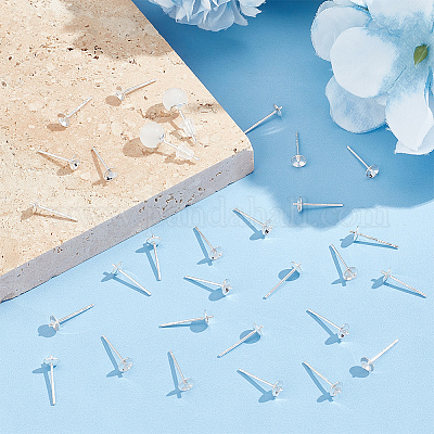 20 пара 925 сережек-гвоздиков из стерлингового серебра STER-GO0001-46-1