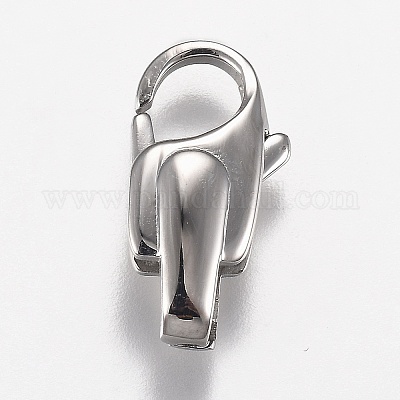 Polished 316 Surgical Stainless Steel Lobster Claw Clasps, Stainless Steel  Color, 19x10x5.5mm, Hole: 5x2mm