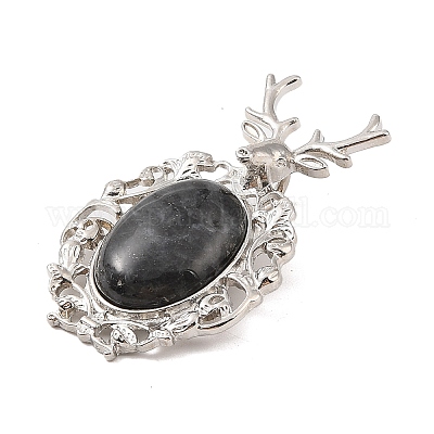 Подвески из натурального ларвикита G-A226-02P-03-1