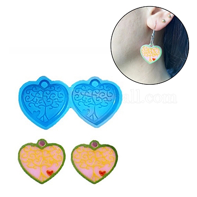 Heart Shaped Resin Mold Pendant Silicone Mould Epoxy Mold Jewelry Making  Tools