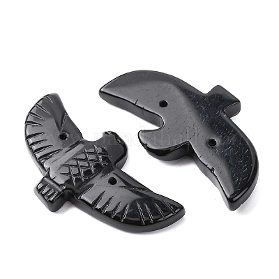 Натуральный обсидиан резные большие подвески G-A288-01G-1