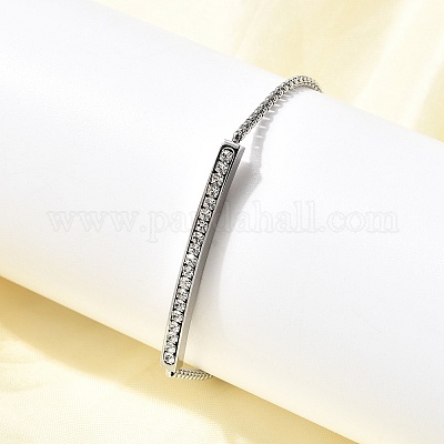 Браслеты из нержавеющей стали 304 со стразами BJEW-P369-01P-1