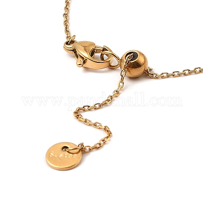 Стеклянное квадратное колье с подвеской NJEW-G106-01G-07-1