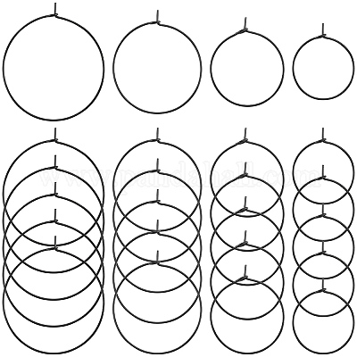 40 шт. 4 стиля фурнитуры для сережек-колец из нержавеющей стали 304 STAS-SC0007-30-1