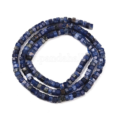 Природный содалит бисер нитей&nbsp;G-G345-C31-2x4mm-1