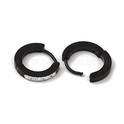 3 пара 3 стилей серег-колец Huggie Hoop из нержавеющей стали 304 с глиняными кристаллами и стразами для женщин EJEW-K279-08A-P-1