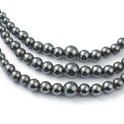 Однослойные ожерелья из немагнитного синтетического гематита и бирюзовых бусин NJEW-J058-01A-01-1