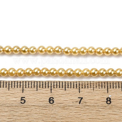 Гальванические оболочки жемчужные бусы пряди BSHE-G041-3mm-01-1