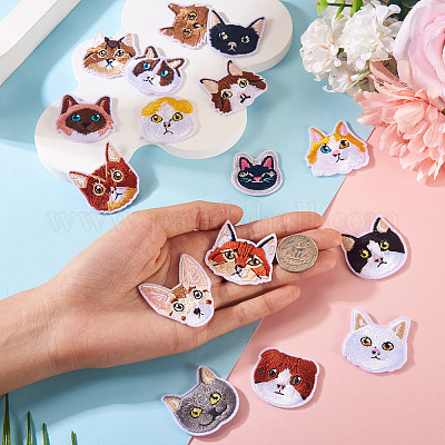 1 упаковка полиэстеровой ткани для вышивки с термоприклеиваемыми/пришивными заплатками&nbsp;DIY-TA0013-53-1