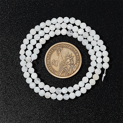 2 нити бусин из натурального лунного камня G-AR0006-29-1