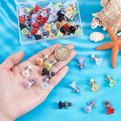 56 шт. 8-х цветные подвески из искусственного жемчуга PALLOY-HY00088-1