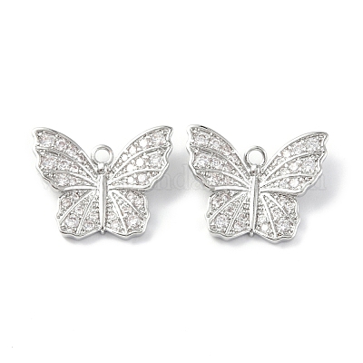 Латунные микропаве прозрачные подвески с фианитом KK-E068-VF249-1