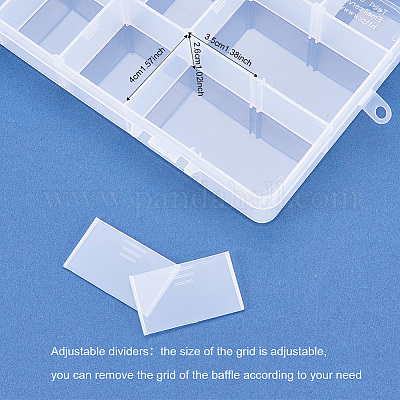 Wholesale BENECREAT 3 Pack 33x16x3cm 24 Grids Plastic Storage Container  Jewellery Box with Adjustable Dividers Large Clear Plastic Bead Storage Box(Compartment:  4x3.8x3cm) 