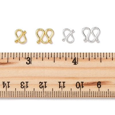 20 шт. 4 стиля латунных S-образных застежек KK-FS0001-59-1