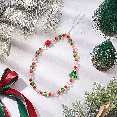 Стеклянные бусины на рождественскую тематику телефон ремешок цепи HJEW-MZ00299-1