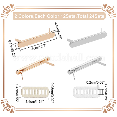 24 комплект 2-х цветных декоративных застежек из цинкового сплава для сумок&nbsp;FIND-WR0010-66-1