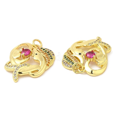 Латунные микро проложить кубического циркония подвески KK-P236-33G-1