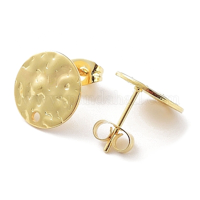 201 плоская круглая фурнитура для сережек-гвоздиков из нержавеющей стали STAS-K259-19C-G-1